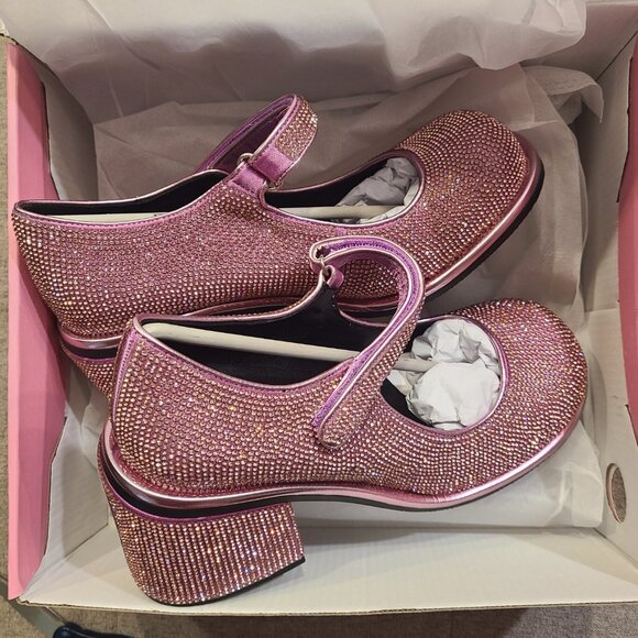 Dolls Kill Desire Me Rhinestone Mary Janes by Sugar Thrillz | Pink | Size 8 - Picture 5 of 6